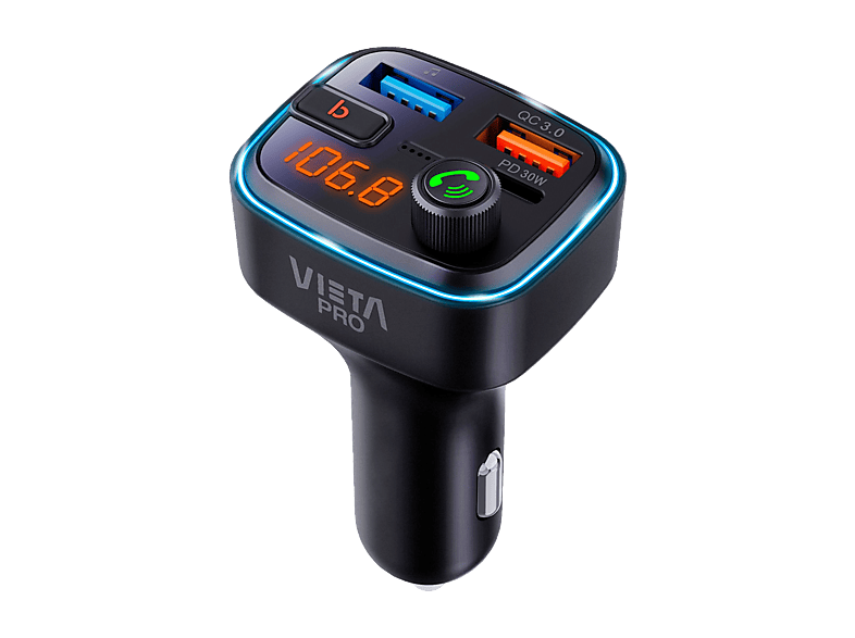 Vieta Pro Attach 2 Transmisor FM con USB-A, USB-C y Bluetooth 5.3