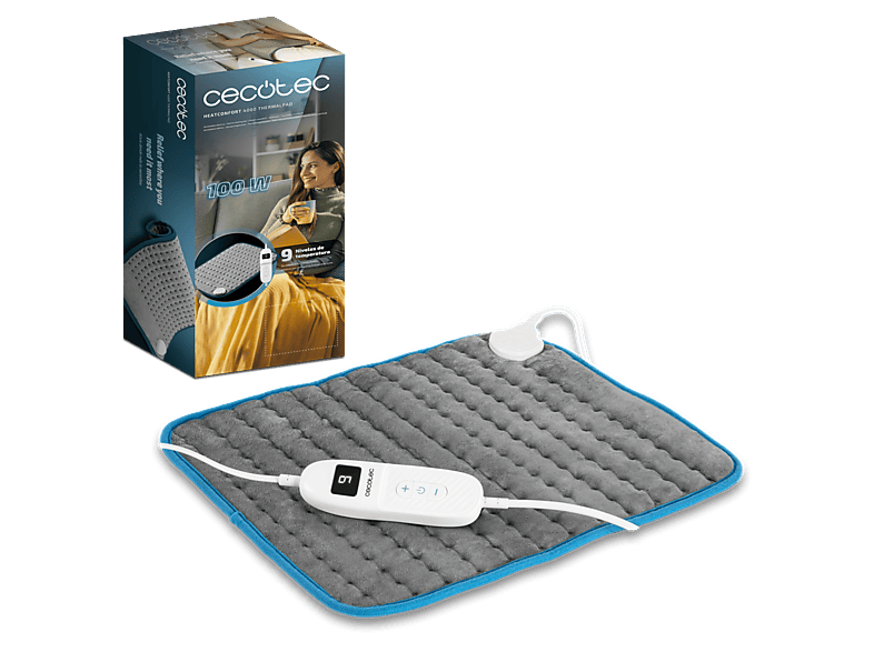 Cecotec HeatConfort 4000 ThermalPad Manta Eléctrica 100W Multizona 9 Niveles de Calor