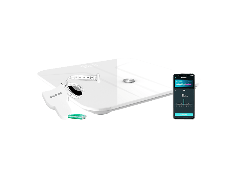 Cecotec Surface Precision 970 Smart Healthy - Báscula de baño con BIA y 10 parámetros, Bluetooth