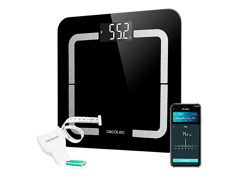 Cecotec Báscula de Baño Surface Precision Smart Healthy con Bluetooth y Medición BIA
