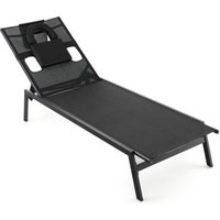 Tumbona Costway Exterior 163x63x31 cm con Respaldo Ajustable 5 Posiciones