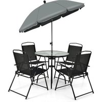 Conjunto Mesa y Sillas Jardín Costway 180x180x198