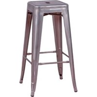 Taburete Industrial Apilable en Acero Metalizado 43x43x78cm