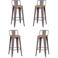 Pack de 4 taburetes de madera envejecidos 42x42x94 cm