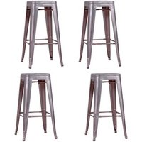 Pack de 4 Taburetes Metálicos 76 cm Altura