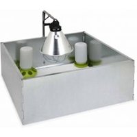 Parque para pollitos galvanizado con accesorios 630x630x280 mm