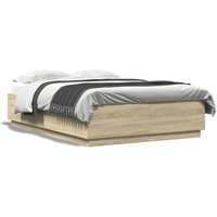 Estructura de Cama de Madera de Ingeniería Roble Sonoma 140x200 cm