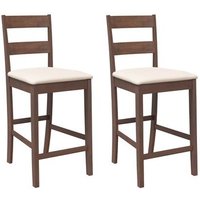 Taburetes de bar con cojines, 2 unidades, madera maciza y caucho