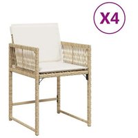 Sillas de jardín con cojines 4 uds rattan sintético Vidaxl