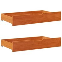Cajones de Almacenamiento Bajo Cama con Ruedas – 2 Unidades – Madera Maciza Pino – Vidaxl