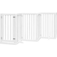 Puerta para perros plegable 3 paneles madera álamo 300 cm