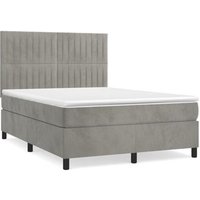 Cama Box Spring con Colchón de Terciopelo 140x190 cm