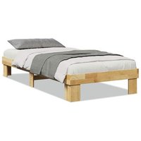 Estructura de cama sin colchón 90x190 cm madera maciza de roble Vidaxl