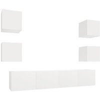 Set de Muebles para TV 6 piezas de madera contrachapada Vidaxl