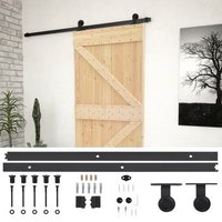 Puerta corredera con herrajes de madera maciza de pino 80x210 cm – Vidaxl