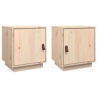 Mesitas de Noche 2 uds Madera Maciza de Pino 40x34x45 cm Vidaxl