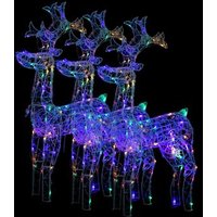 Adornos de Reno de Navidad Acrílico 3 Unidades (60x16x100 cm) Vidaxl