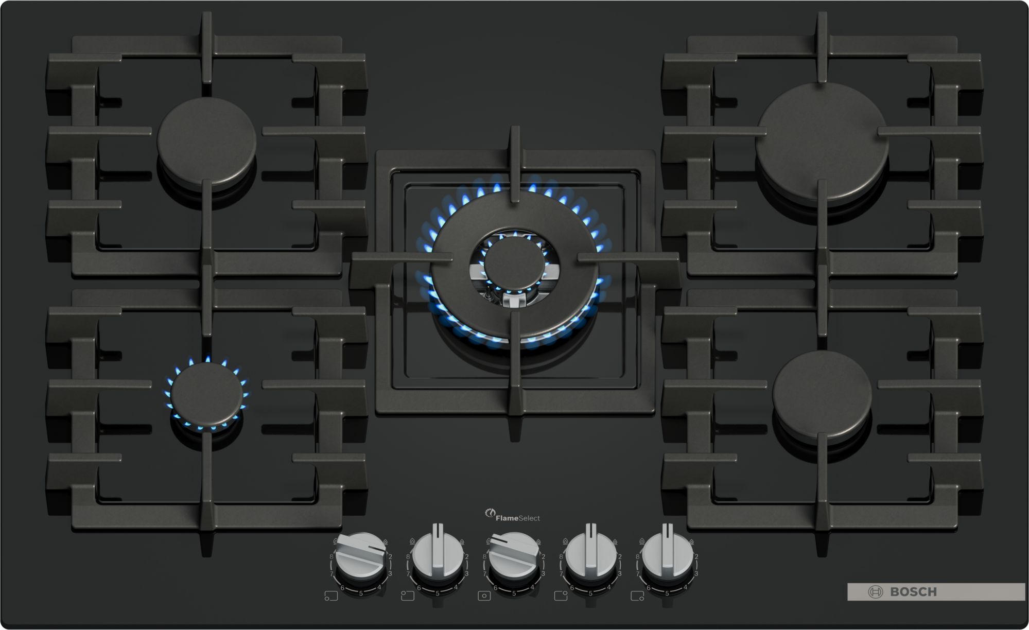 Bosch Serie 6 Placa de gas 75 cm Vidrio templado PPQ7A6I40