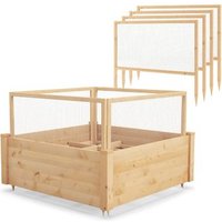 Cama Elevada de Madera con Valla Protectora – 107 x 107 x 80 cm – Costway