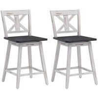 Costway Set de 2 Taburetes de Barra de 61 cm, Giratorios 360°