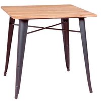 Mesa Industrial de Acero y Madera 80x80x78 cm