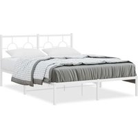 Estructura de Cama con Cabecero Metal 135x190cm Vidaxl