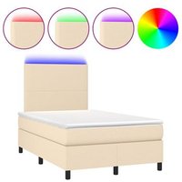 Cama Box Spring con Colchón y Luces LED Tela 120x190 cm Vidaxl