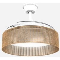 Mellerware Ventilador de techo Brizy Bright Rattan 40W, 6 velocidades, 106 cm, luz LED