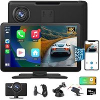 Autorradio Portátil 9" Pantalla Táctil 4K con CarPlay y Android Auto Inalámbrica