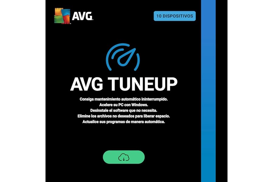 AVG TuneUp 2025 – 10 dispositivos – 1 año – Descarga digital