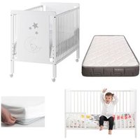 Cuna Bebe Indi Convertible con Madera De Haya, Colchón Morfeo y Protector