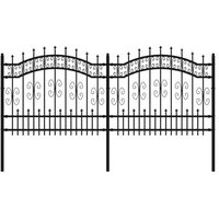 Valla de jardín con punta de lanza, acero recubierto, 140 cm Vidaxl