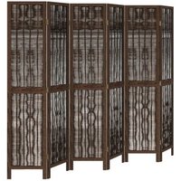 Biombo separador de 6 paneles de madera Paulownia