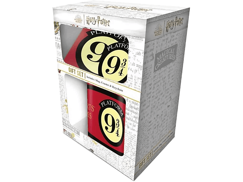 Pack Merchandising Harry Potter: Caja Regalo Platform 9 3/4 + Taza + Llavero + Posavasos