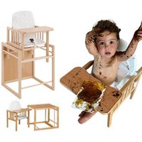 Trona Evolutiva Bebé Portátil de Madera de Haya Evoluonge Convertible Mesa y Silla Infantil