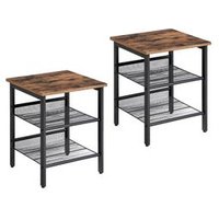 Mesa Auxiliar Con Estantes De Rejilla