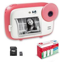 Agfa Photo Pack Realikids Instant Cam + Tarjeta Micro SD 32GB + 3 Rollos Papel Térmico ATP3WH