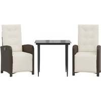 Sillas y Mesita de Jardín con Cojines 3 piezas de Ratán - Vidaxl