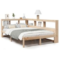 Cama con estantería sin colchón Madera Maciza 120x200 cm Vidaxl