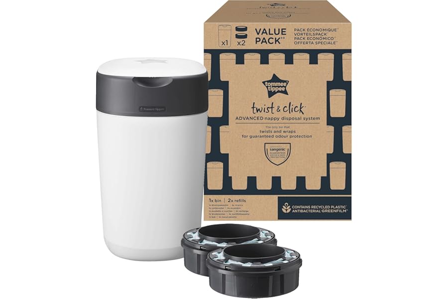 Tommee Tippee Contenedor para pañales Twist & Click Pack Exclusivo con 2 recambios incluidos