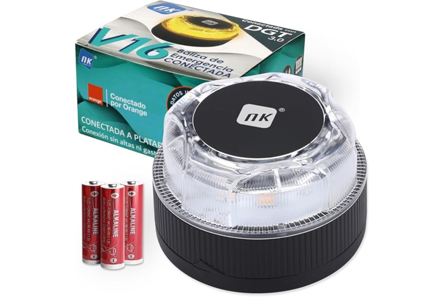 NK Baliza de Emergencia V16 con Geolocalización y Conexión DGT 3.0