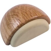 Tope de suelo adhesivo semicircular de madera acabado roble, diámetro 45×25 mm