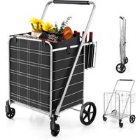 Carrito de compras plegable de metal Costway 66x64x103 cm