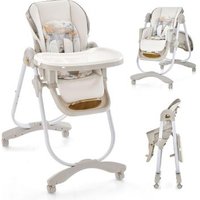 Silla de comedor plegable para bebé con ruedas - Costway 97x55x99 cm