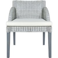 Silla de comedor con cojín de ratán natural CFW789734