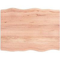 Tablero de Mesa Madera Tratada Borde Natural 80x60x(2-4) cm Vidaxl