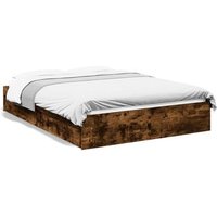 Cama Matrimonial con Cajones de Madera de Ingeniería Roble Ahumado 120x190 cm Cfw96530