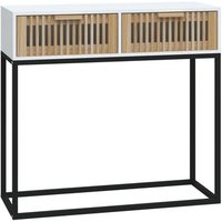 Mesa Consola de Hierro y Contrachapado 80x30x75 cm (CFW771762)