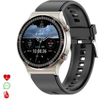 Reloj inteligente Dam G08 con ECG de grado médico, monitor de O2 y apnea del sueño, 10 modos deportivos, 4,7x1,4x4,7 cm