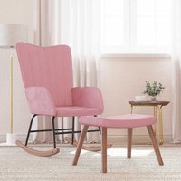 Silla Mecedora con Reposapiés Terciopelo CFW33414